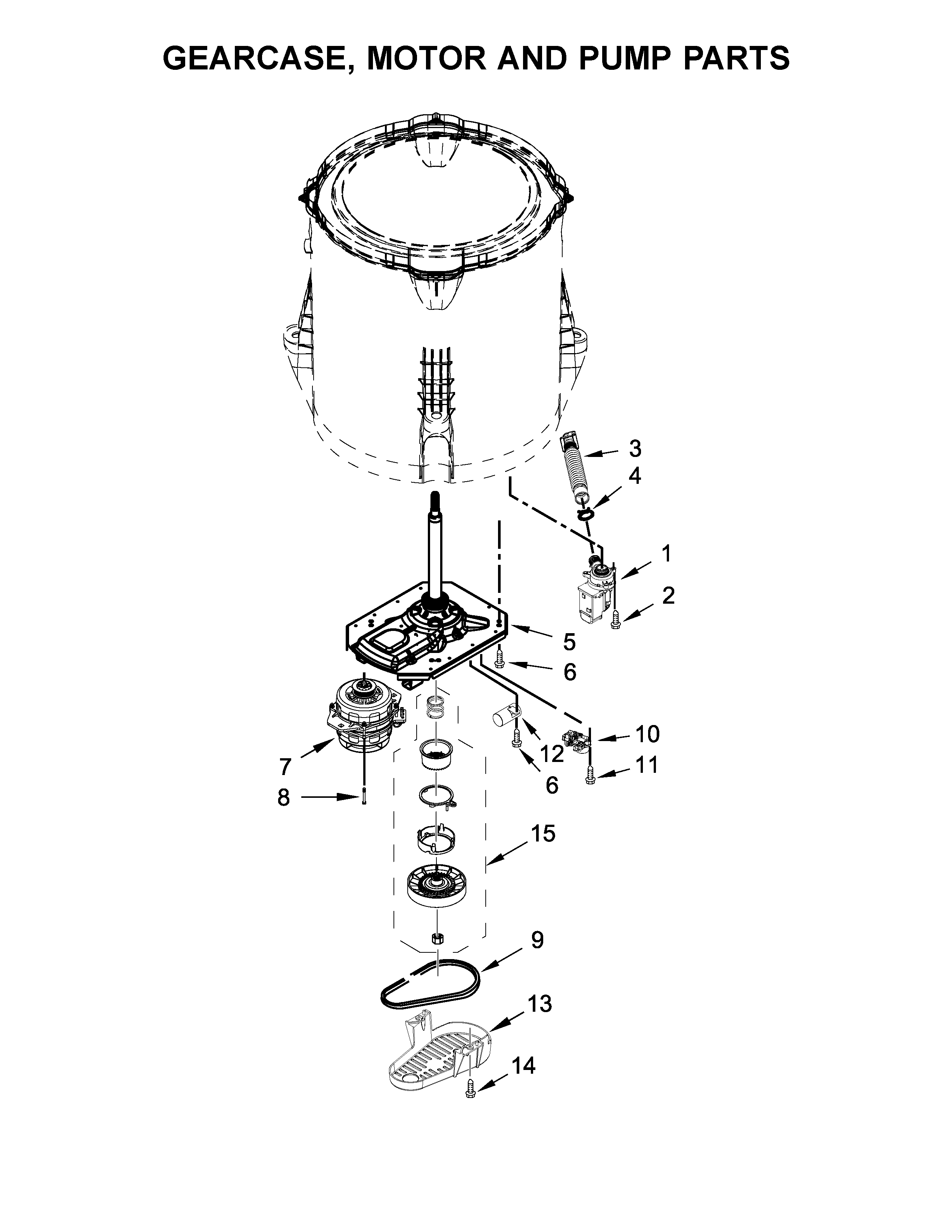 GEARCASE, MOTOR AND PUMP PARTS