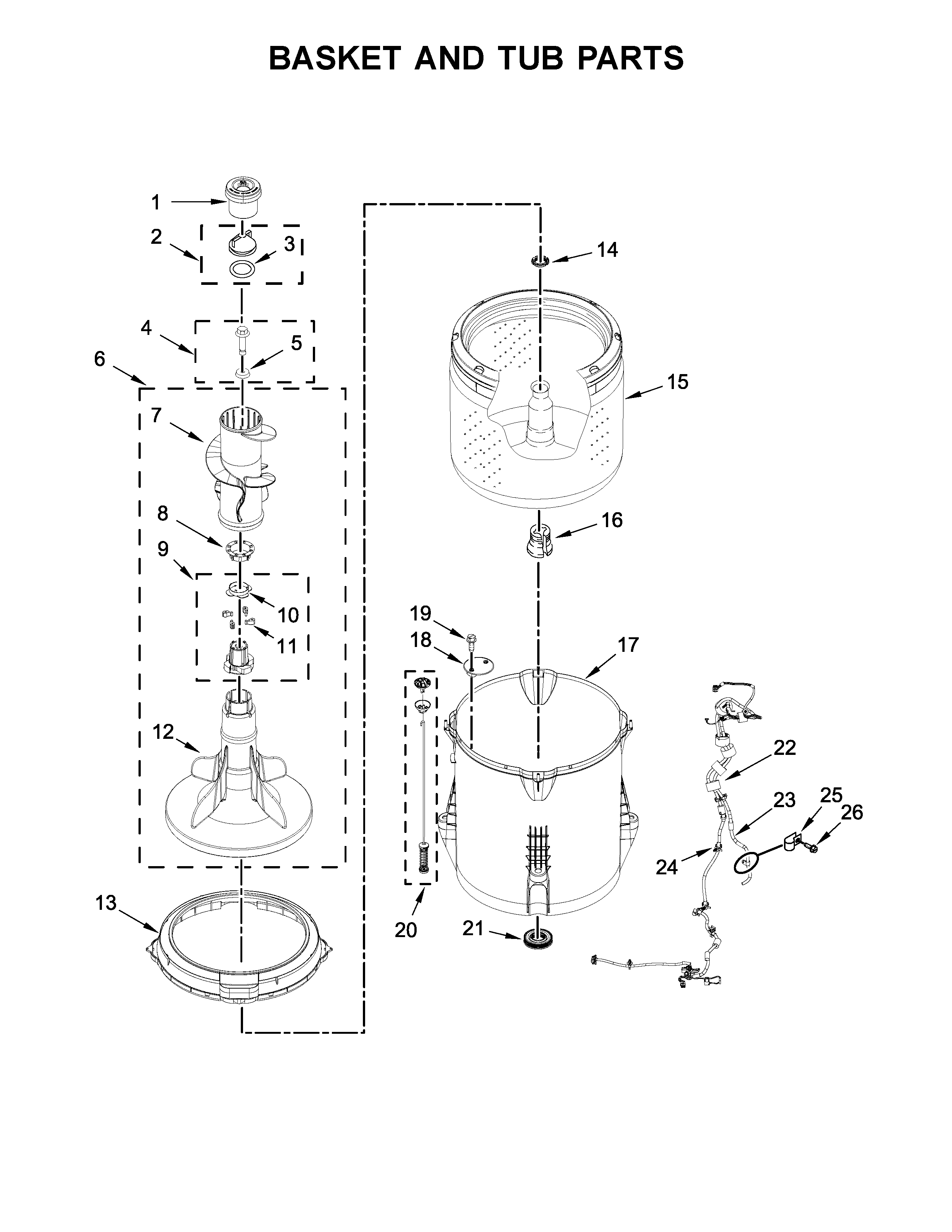 Basket and tub parts