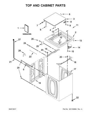 Top and cabinet parts