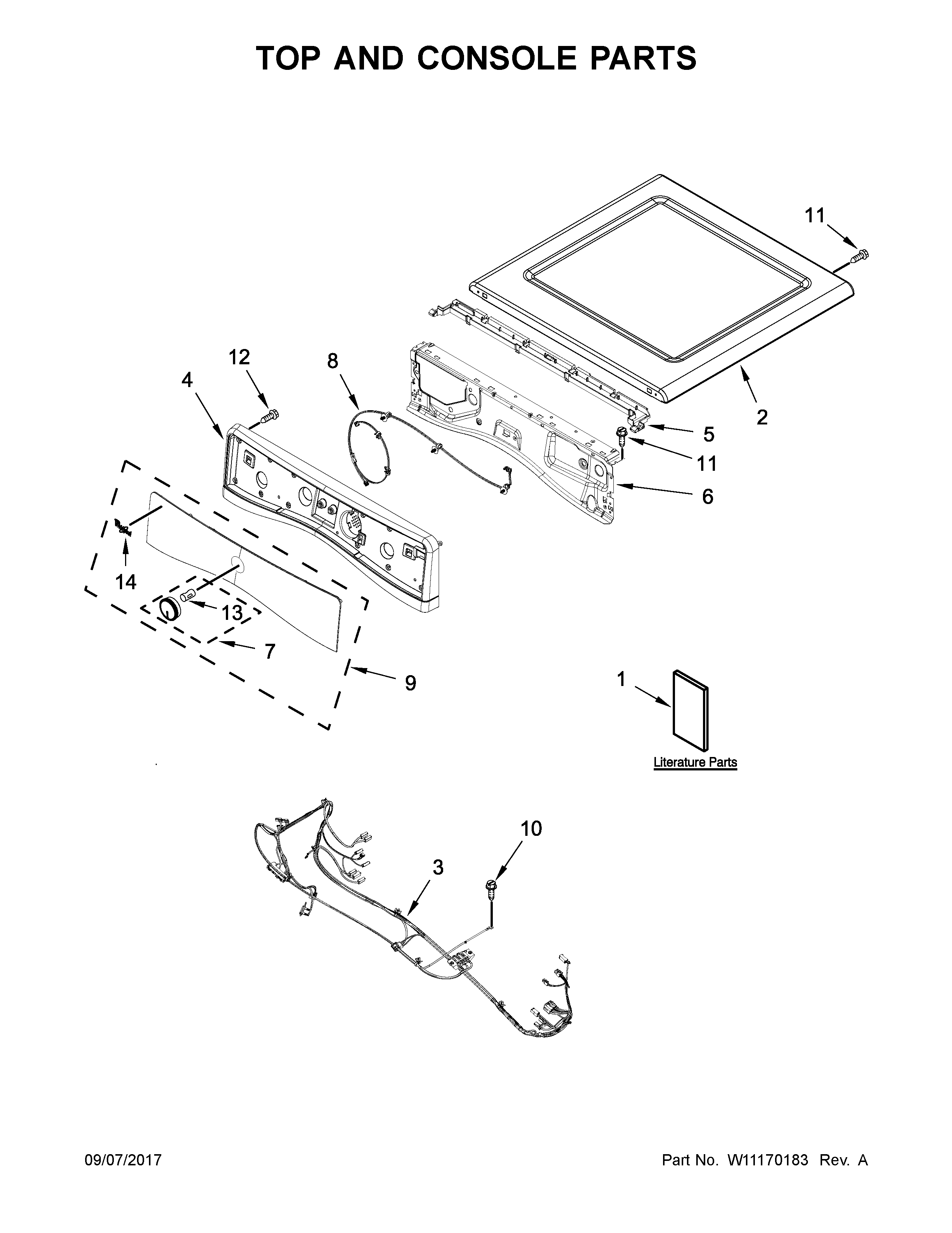 TOP AND CABINET PARTS