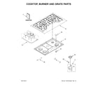 Maytag MGC7536DE00 cooktop, burner and grate parts diagram