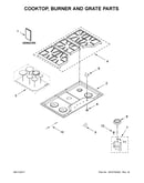 Cooktop, burner and grate parts