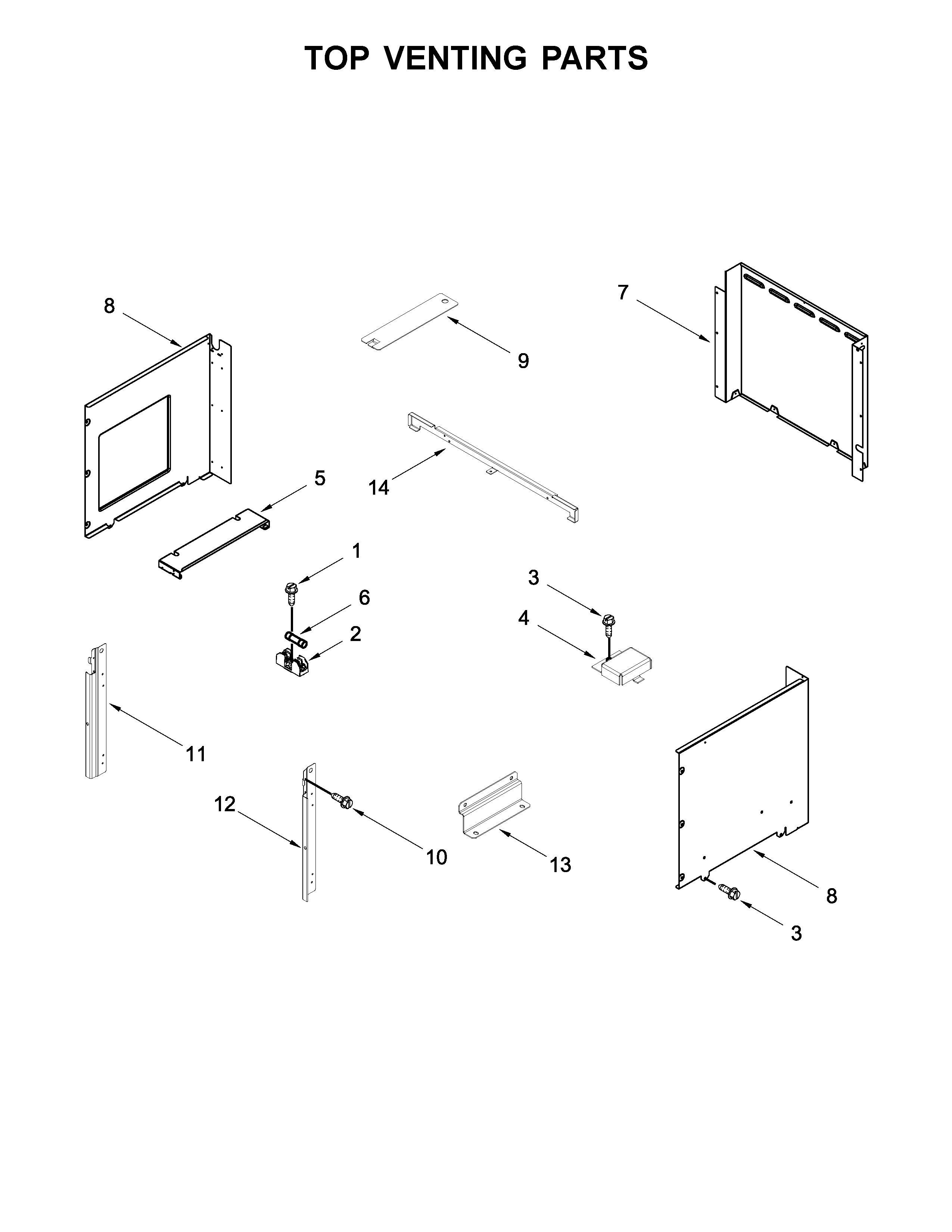 Top venting parts
