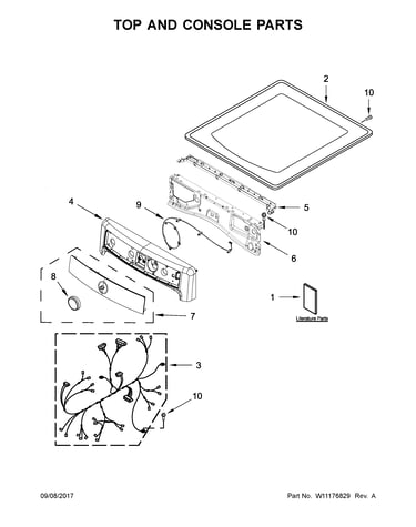 Top and console parts
