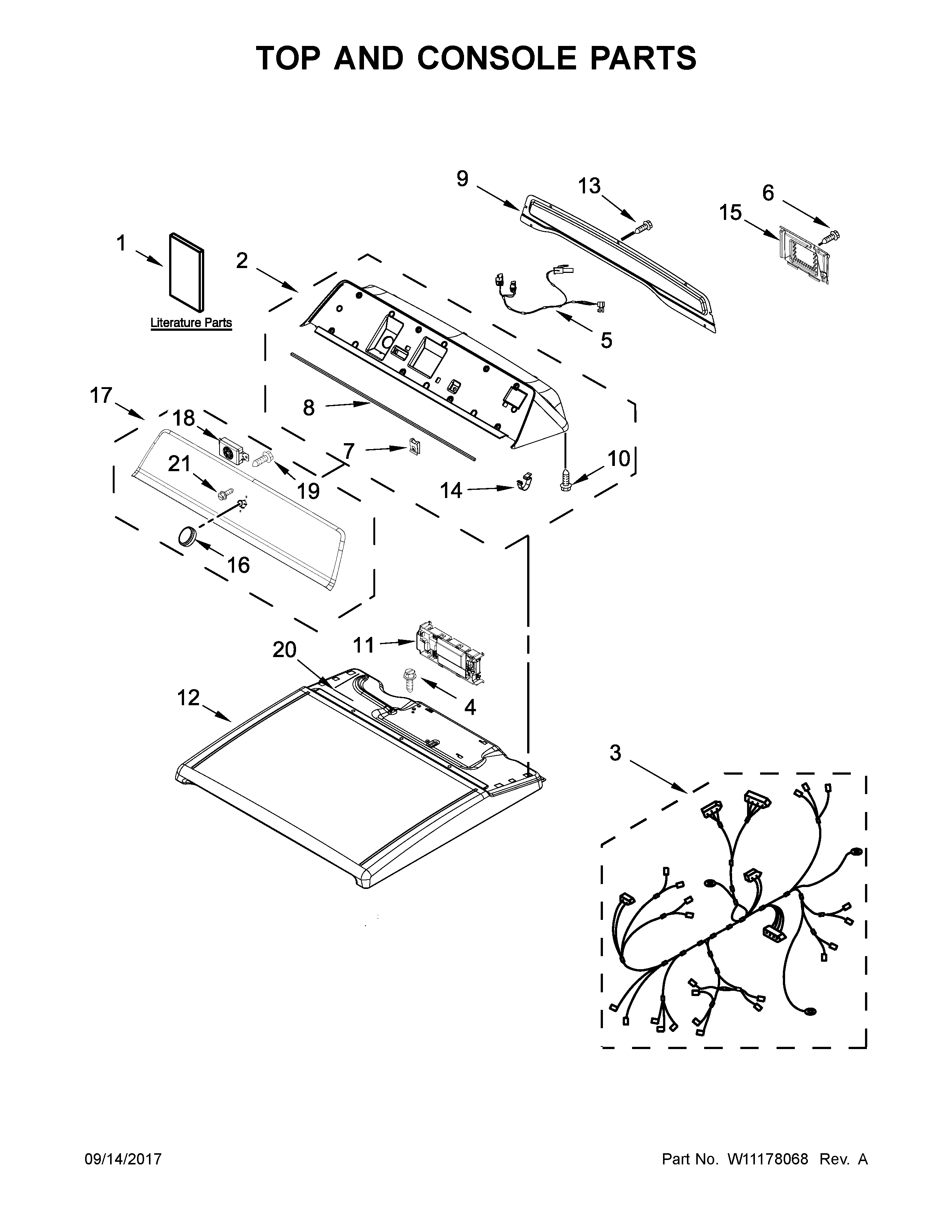 Top and console parts