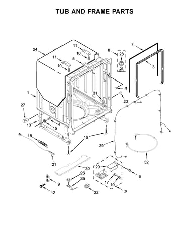 Tub and frame parts
