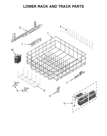 Lower rack and track parts