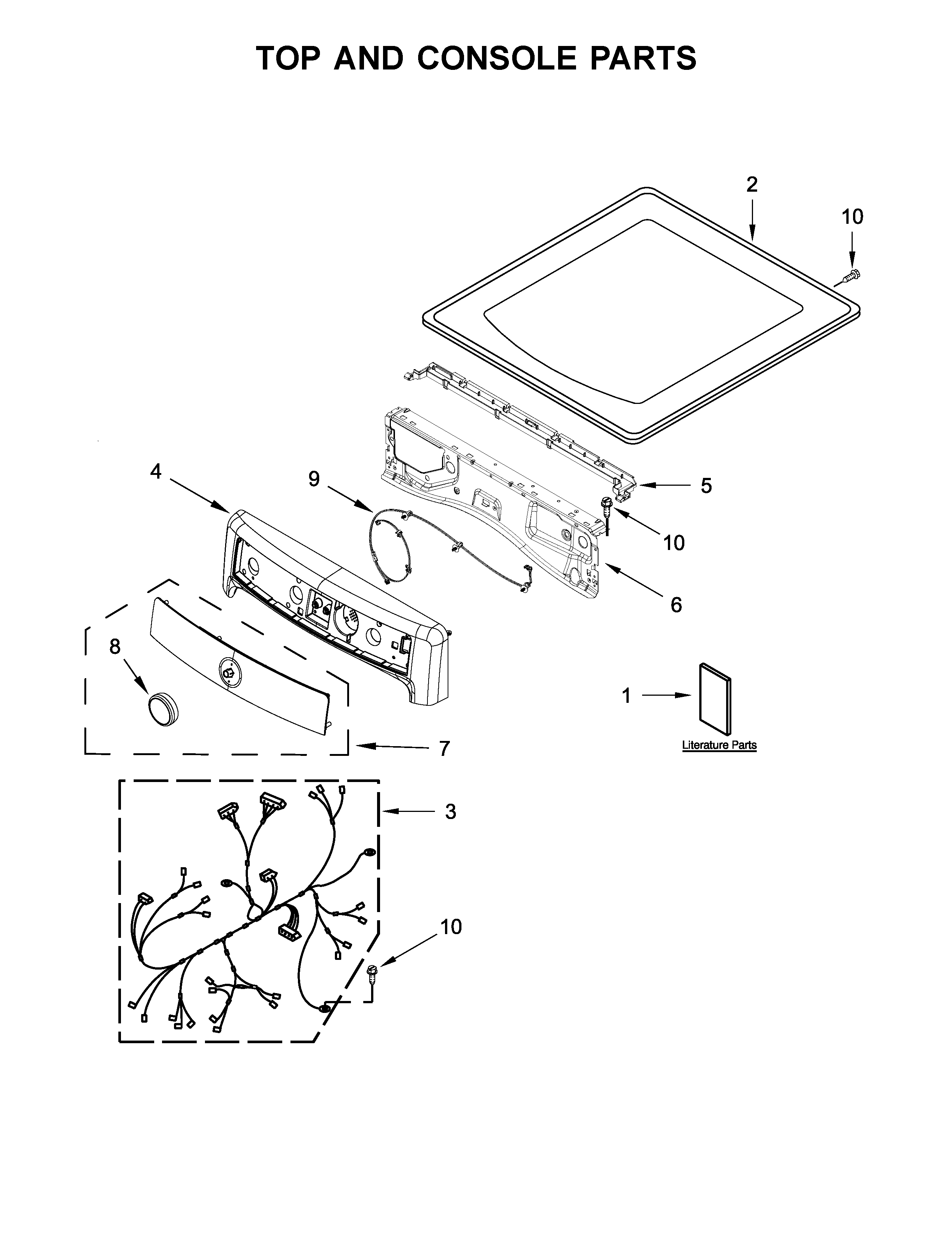 Top and console parts