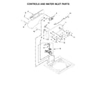 Amana NTW4665GW0 controls and water inlet parts diagram