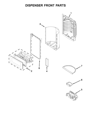 Dispenser front parts