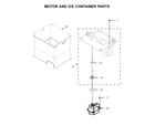 Whirlpool WRF989SDAF00 motor and ice container parts diagram