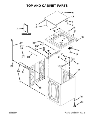 Top and cabinet parts