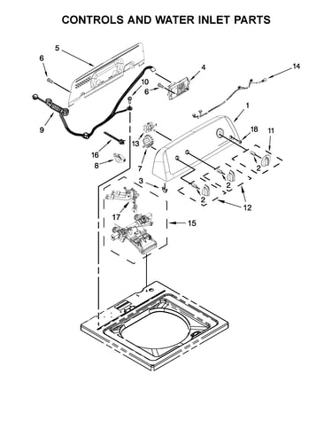 Controls and water inlet parts