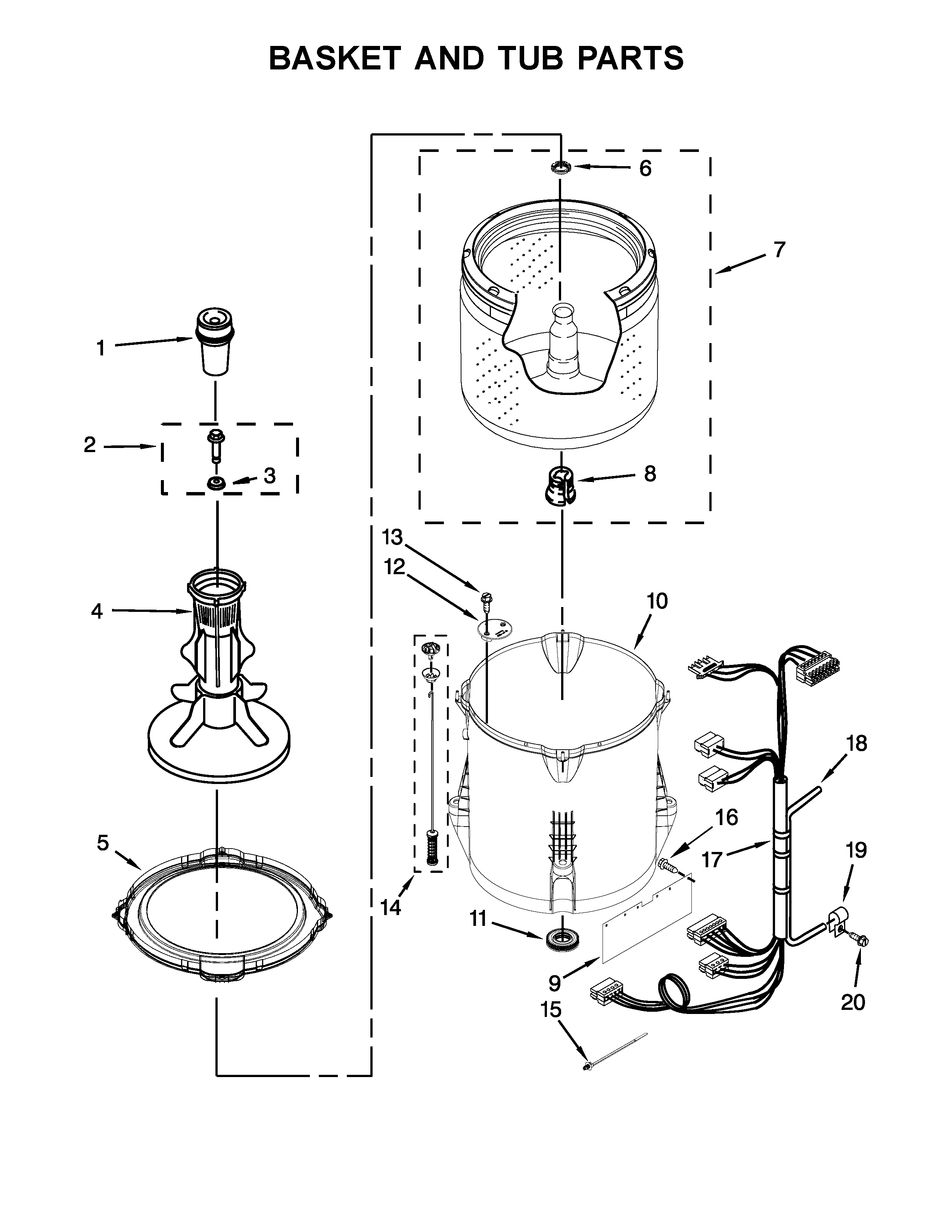 Basket and tub parts
