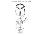 Whirlpool 7MWTW1500AQ0 gearcase, motor and pump parts diagram