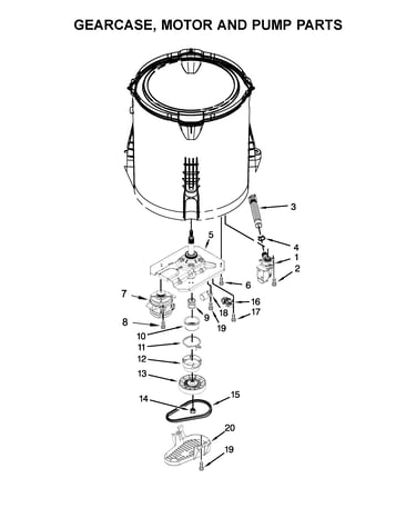 Gearcase, motor and pump parts