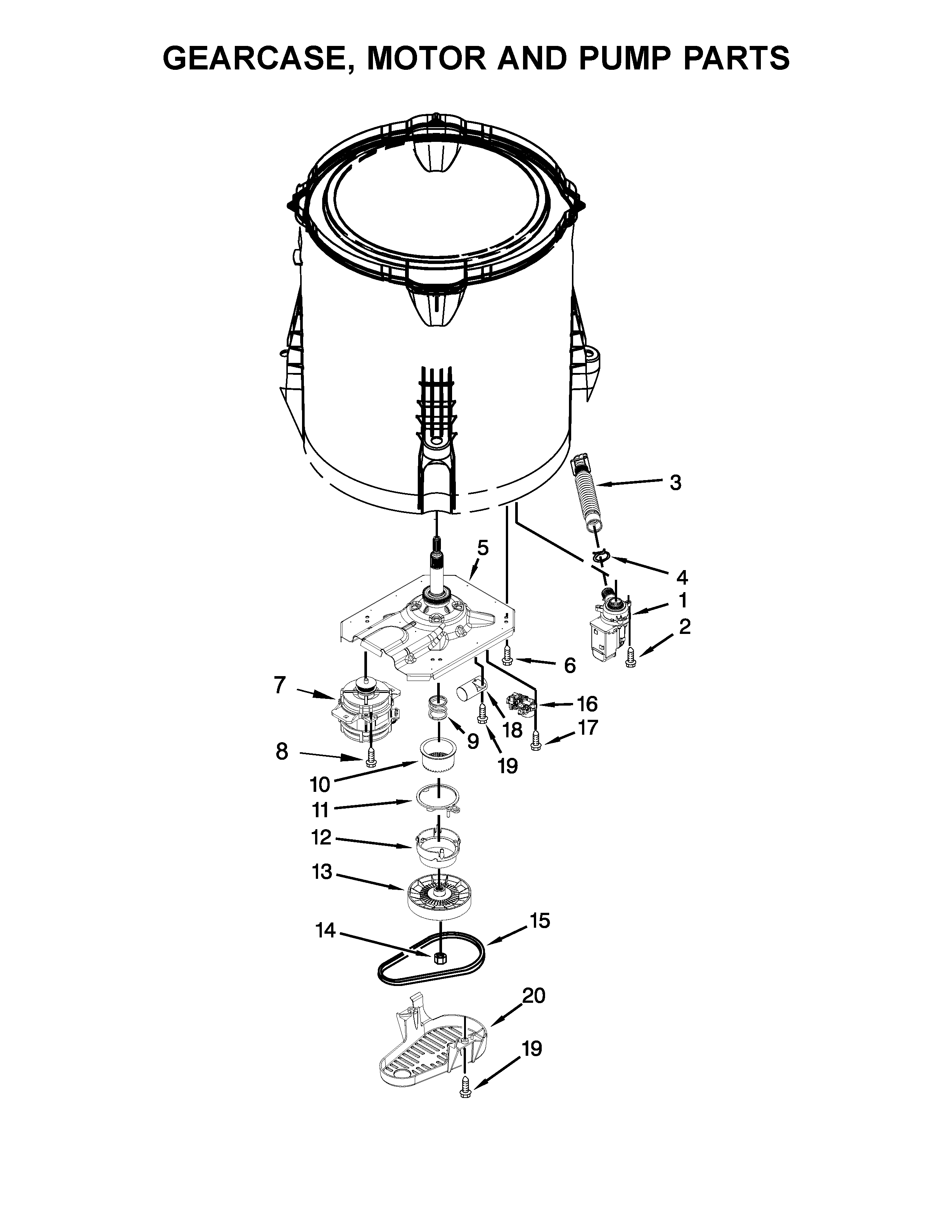 GEARCASE, MOTOR AND PUMP PARTS