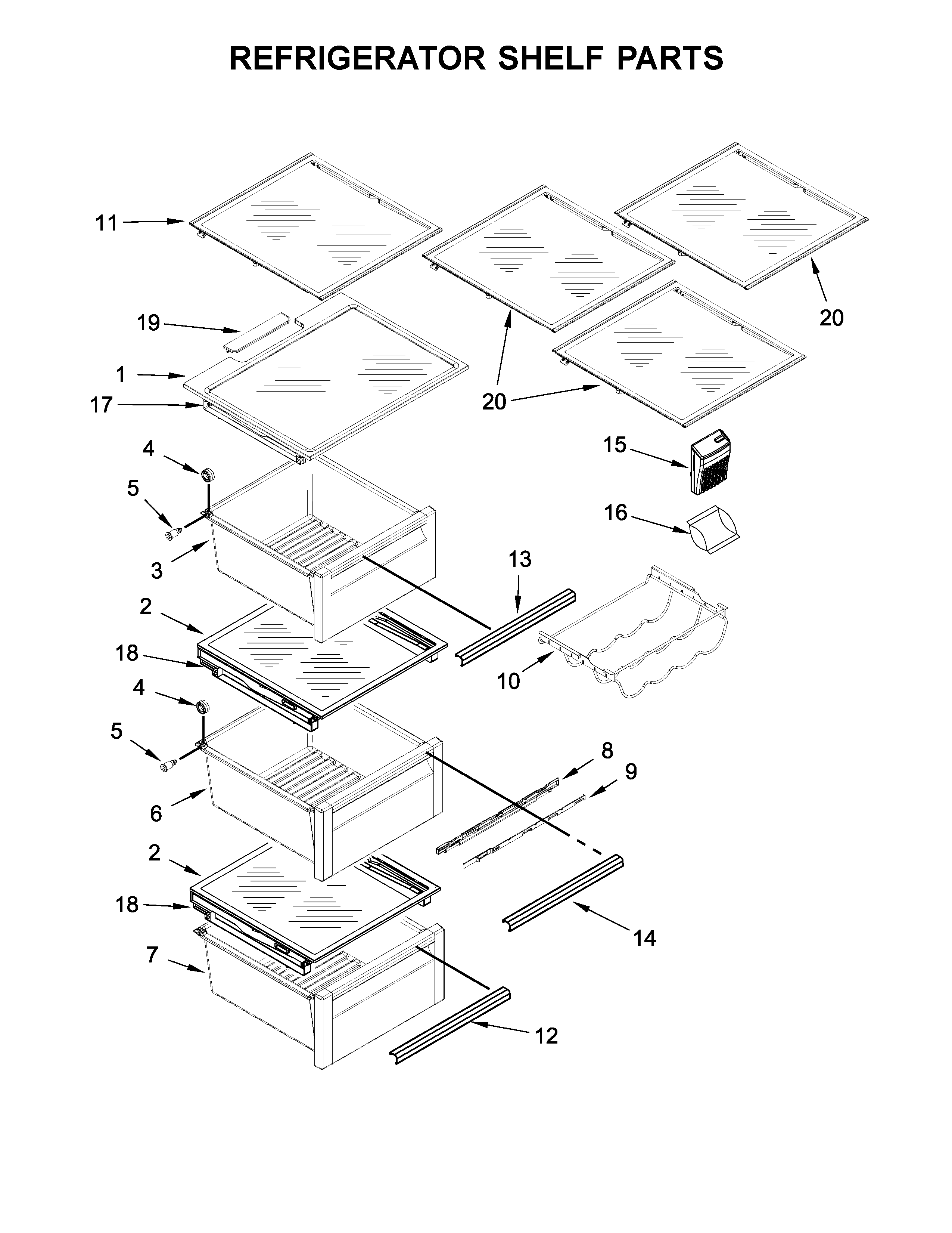 REFRIGERATOR SHELF PARTS