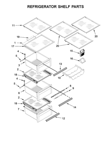 Refrigerator shelf parts