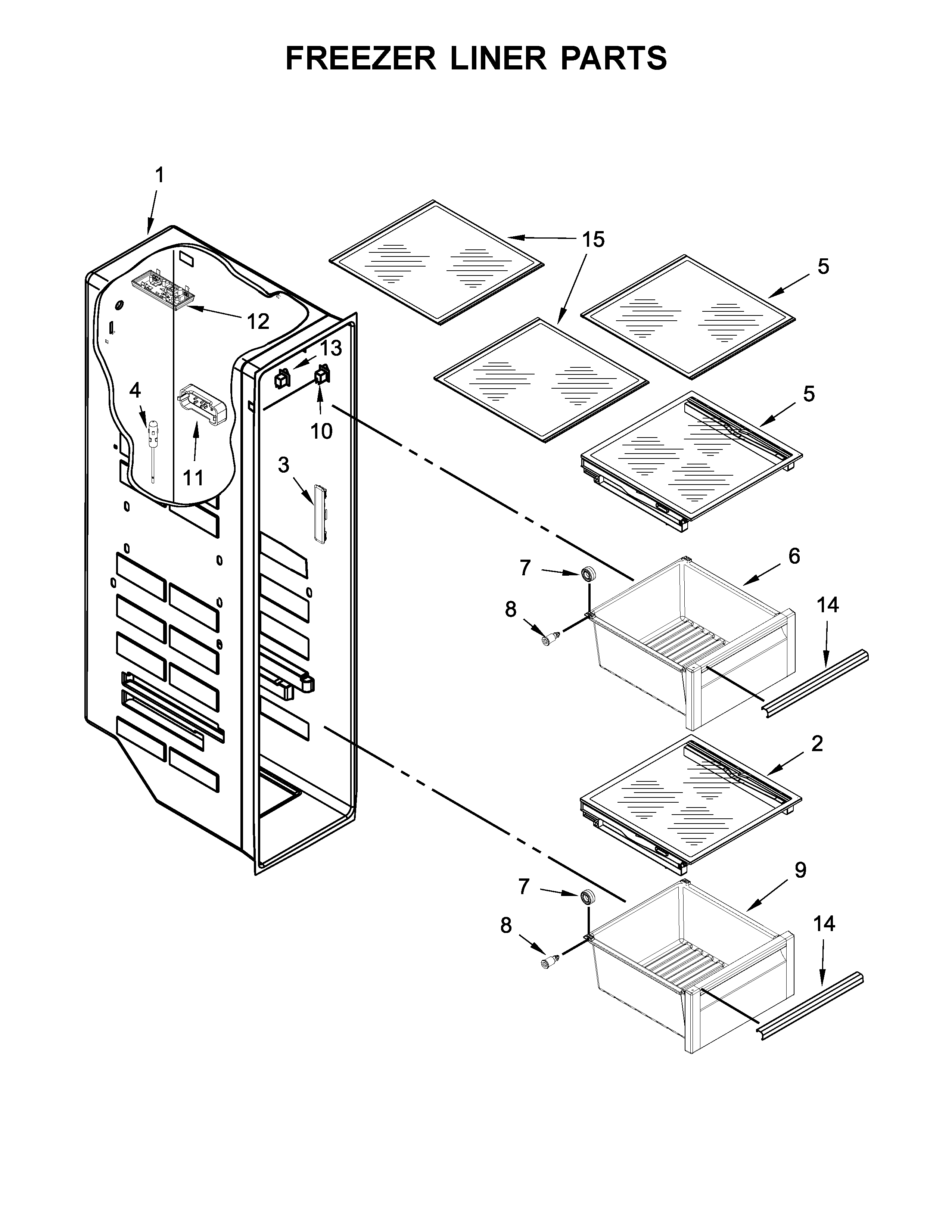 Freezer liner parts