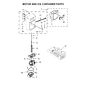 KitchenAid KRSC503ESS00 motor and ice container parts diagram