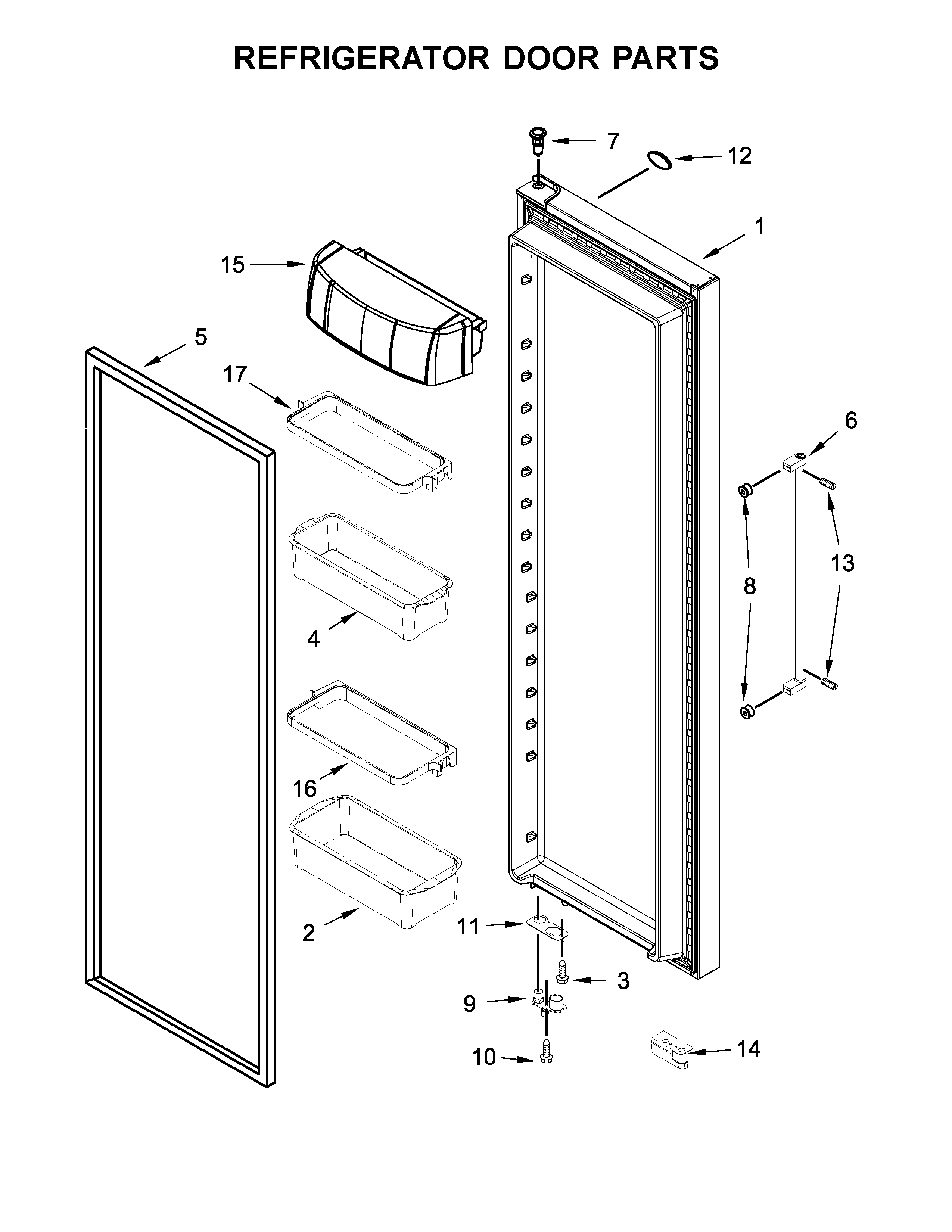 Refrigerator door parts
