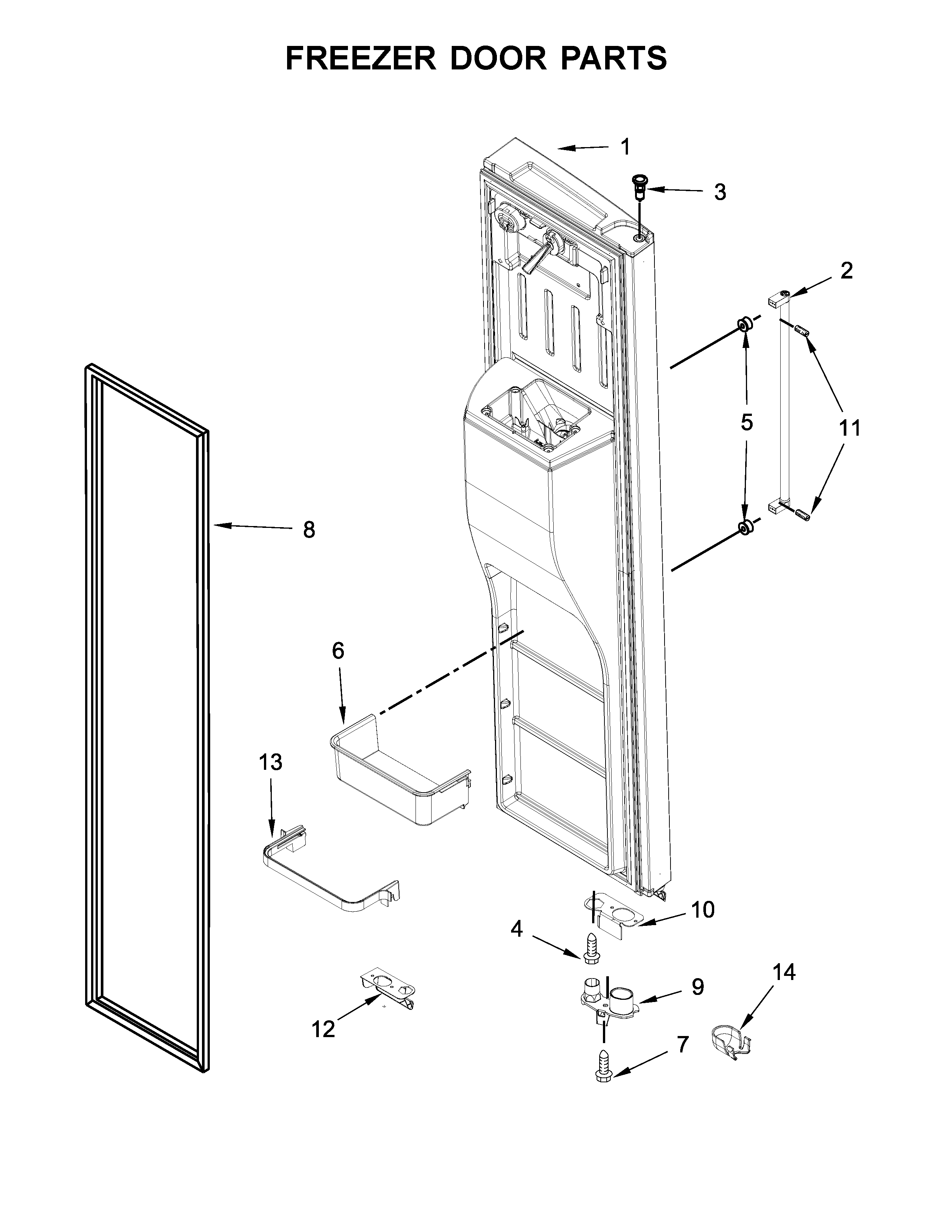 Freezer door parts