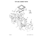 Whirlpool WFW87HEDC1 top and cabinet parts diagram