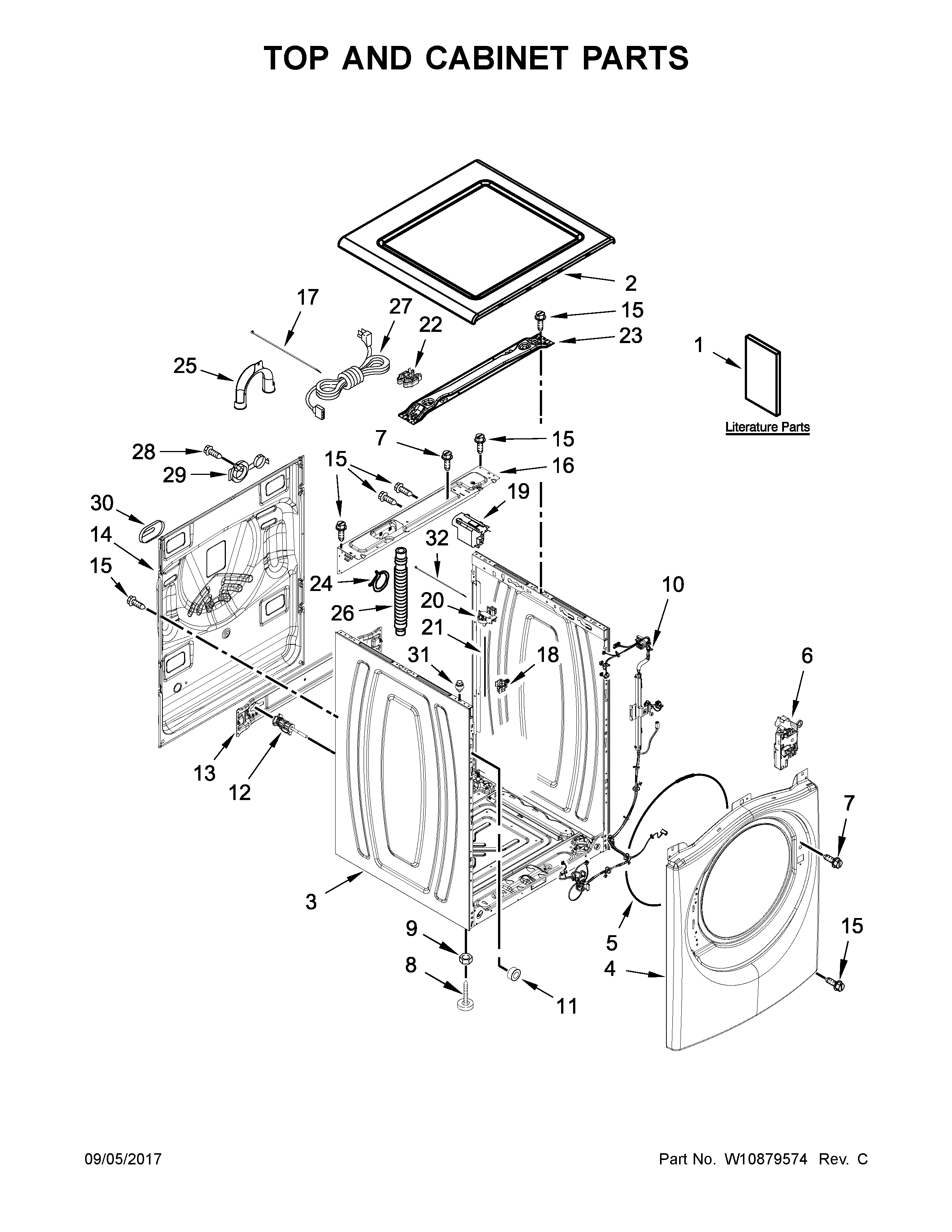 Top and cabinet parts