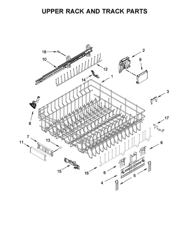 Upper rack and track parts