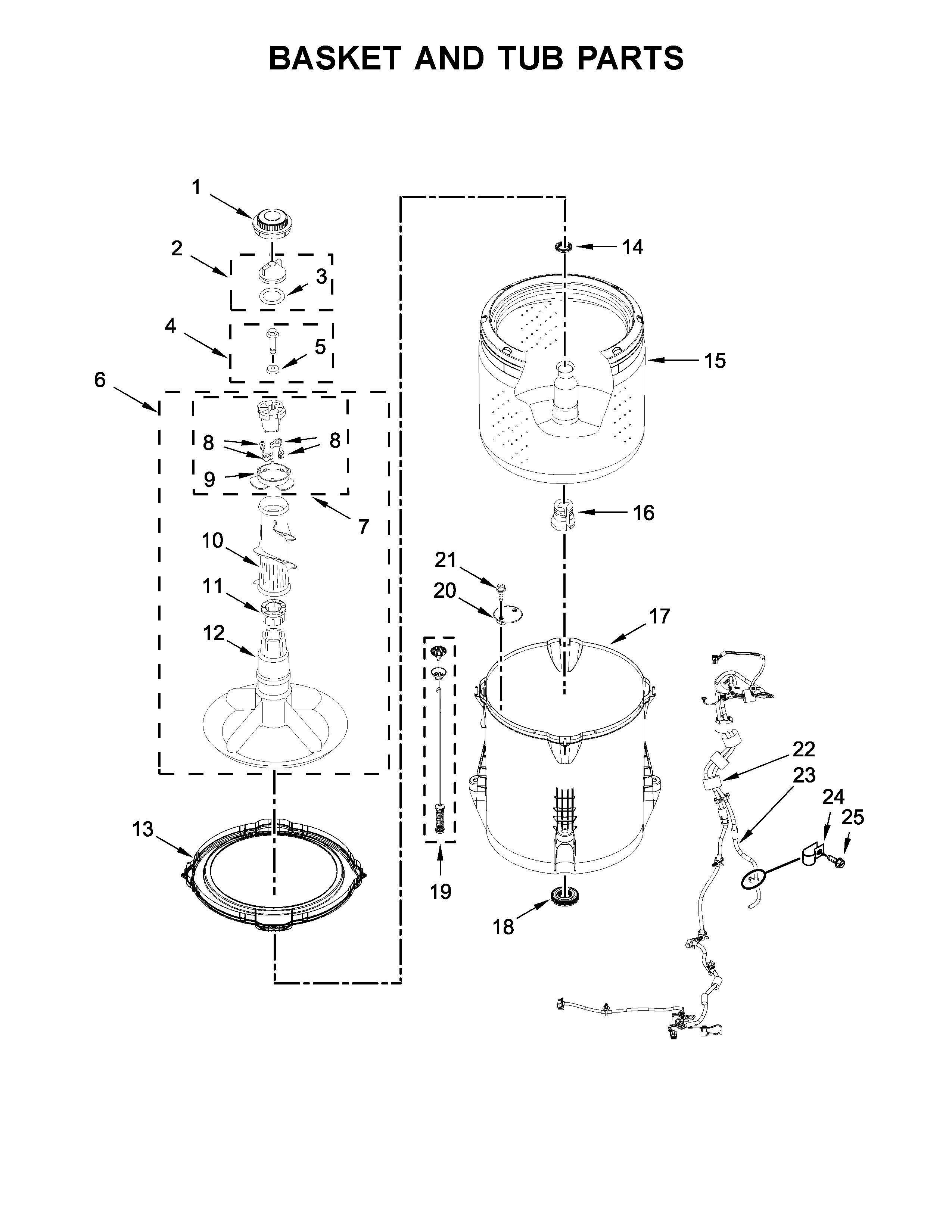 Basket and tub parts