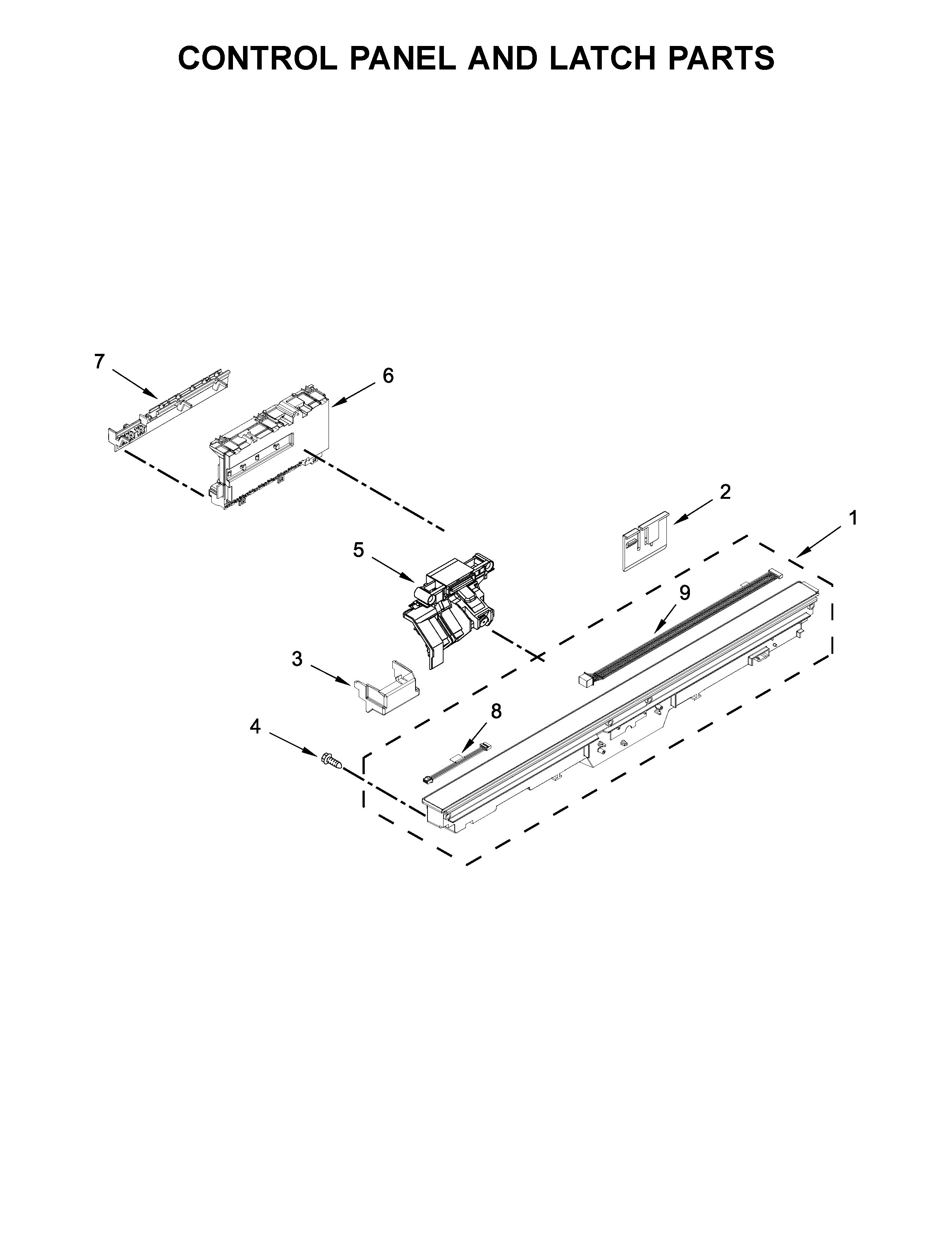 CONTROL PANEL AND LATCH PARTS