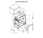 Whirlpool WDF330PAHD1 tub and frame parts diagram