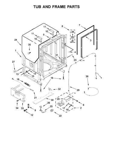 Tub and frame parts