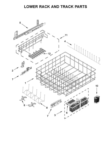 Lower rack and track parts