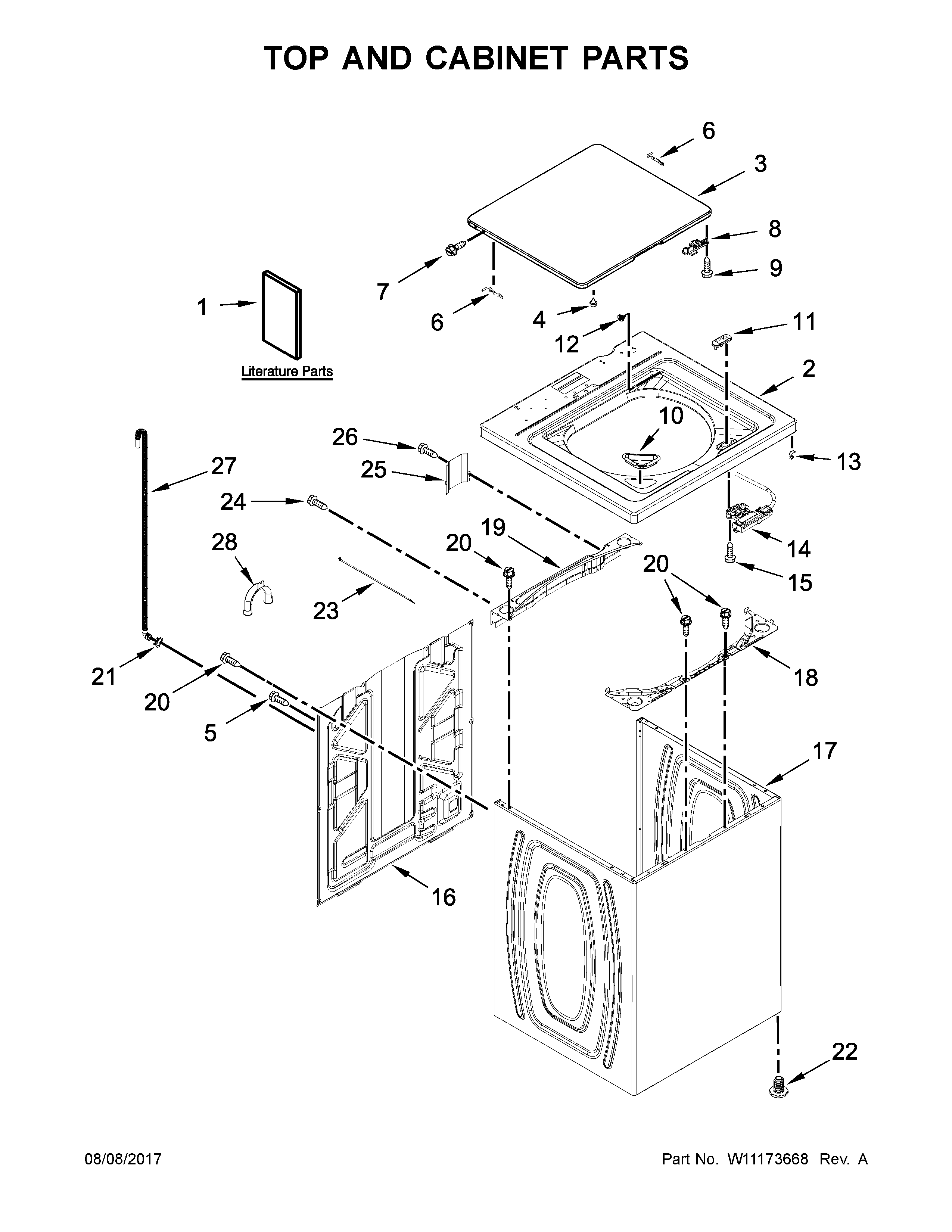 TOP AND CABINET PARTS