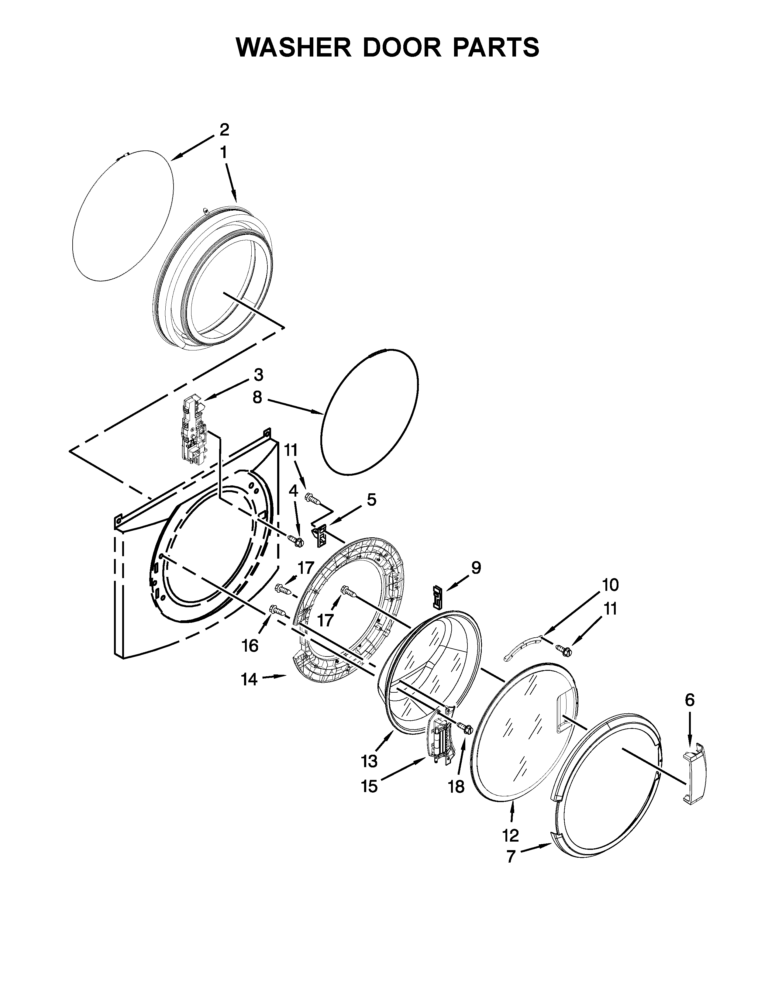 Washer door parts