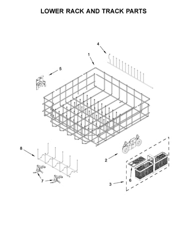 Lower rack and track parts