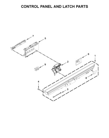 Control panel and latch parts