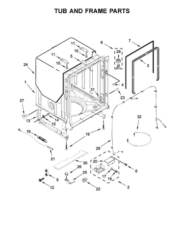 Tub and frame parts