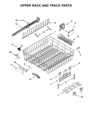 Upper rack and track parts