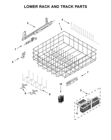 Lower rack and track parts