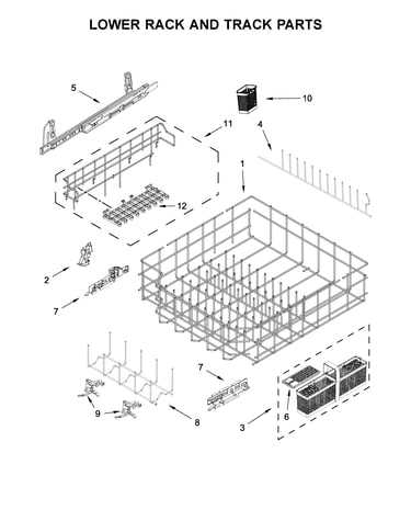 Lower rack and track parts