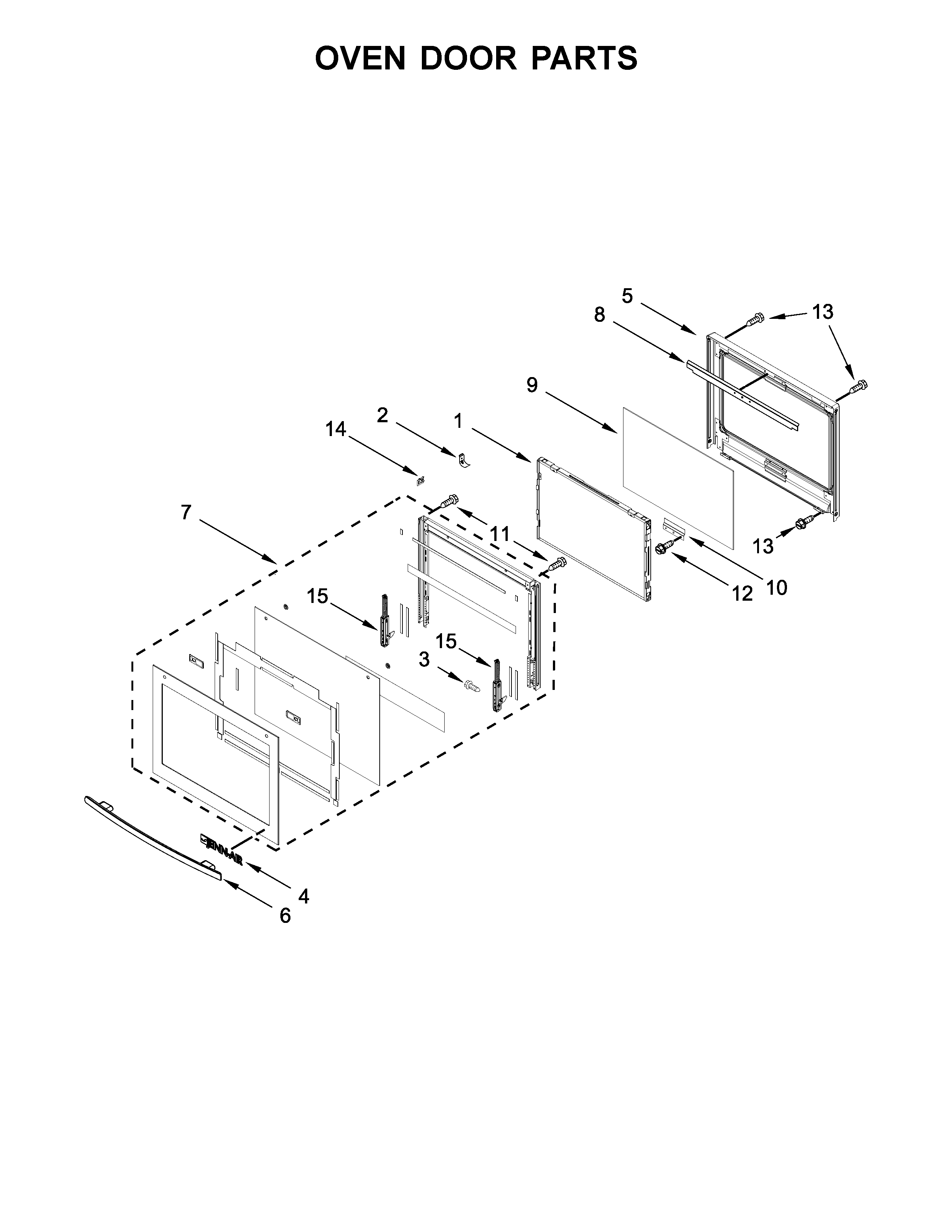 Oven door parts