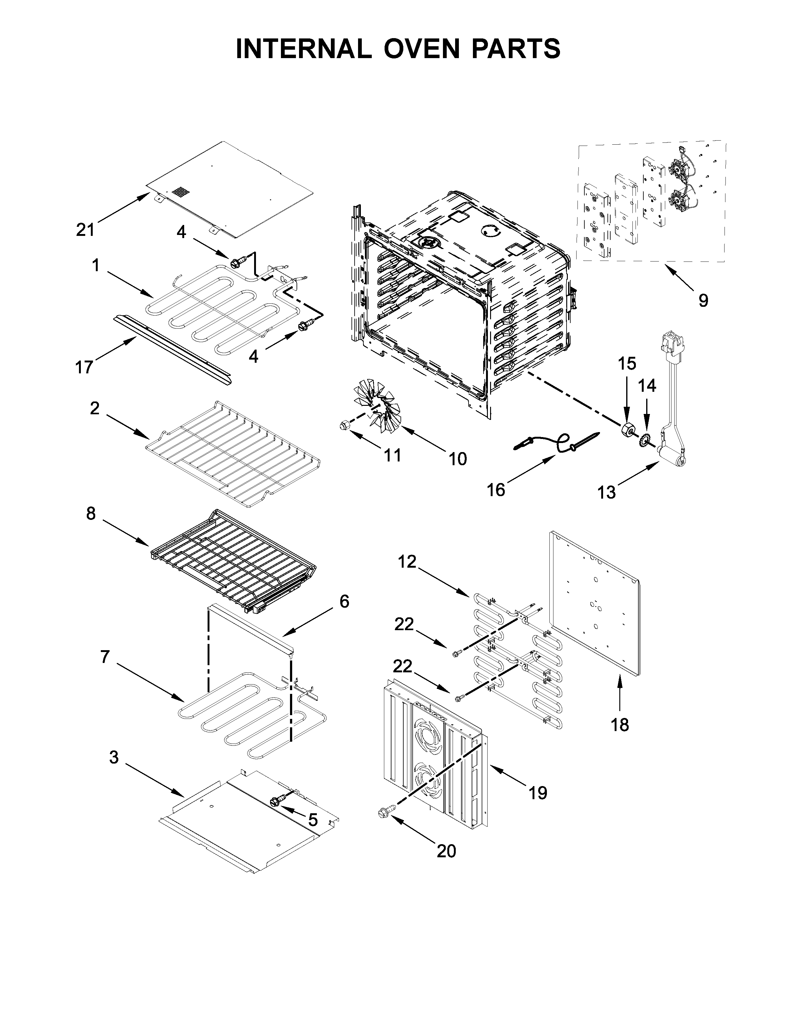 Internal oven parts
