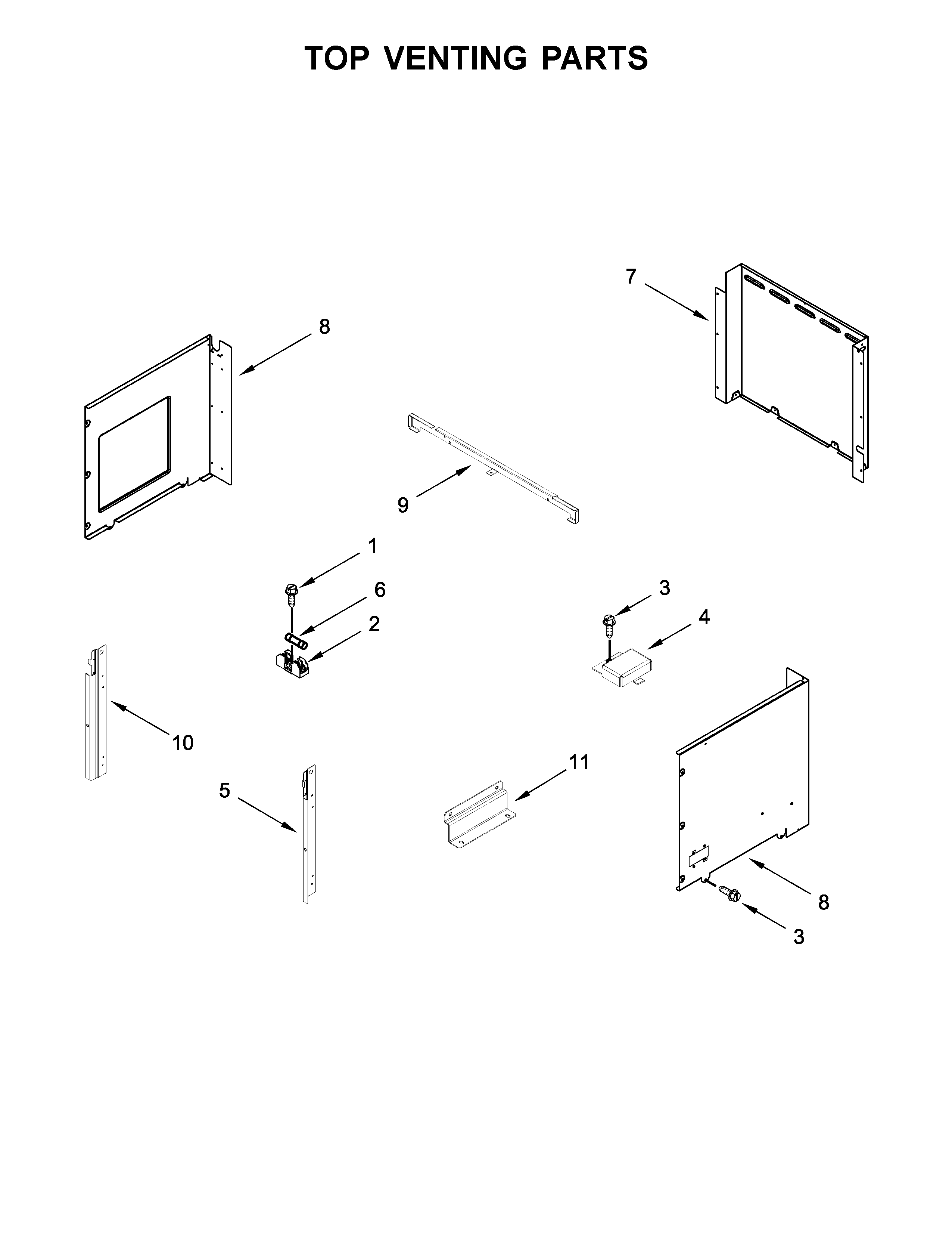 Top venting parts