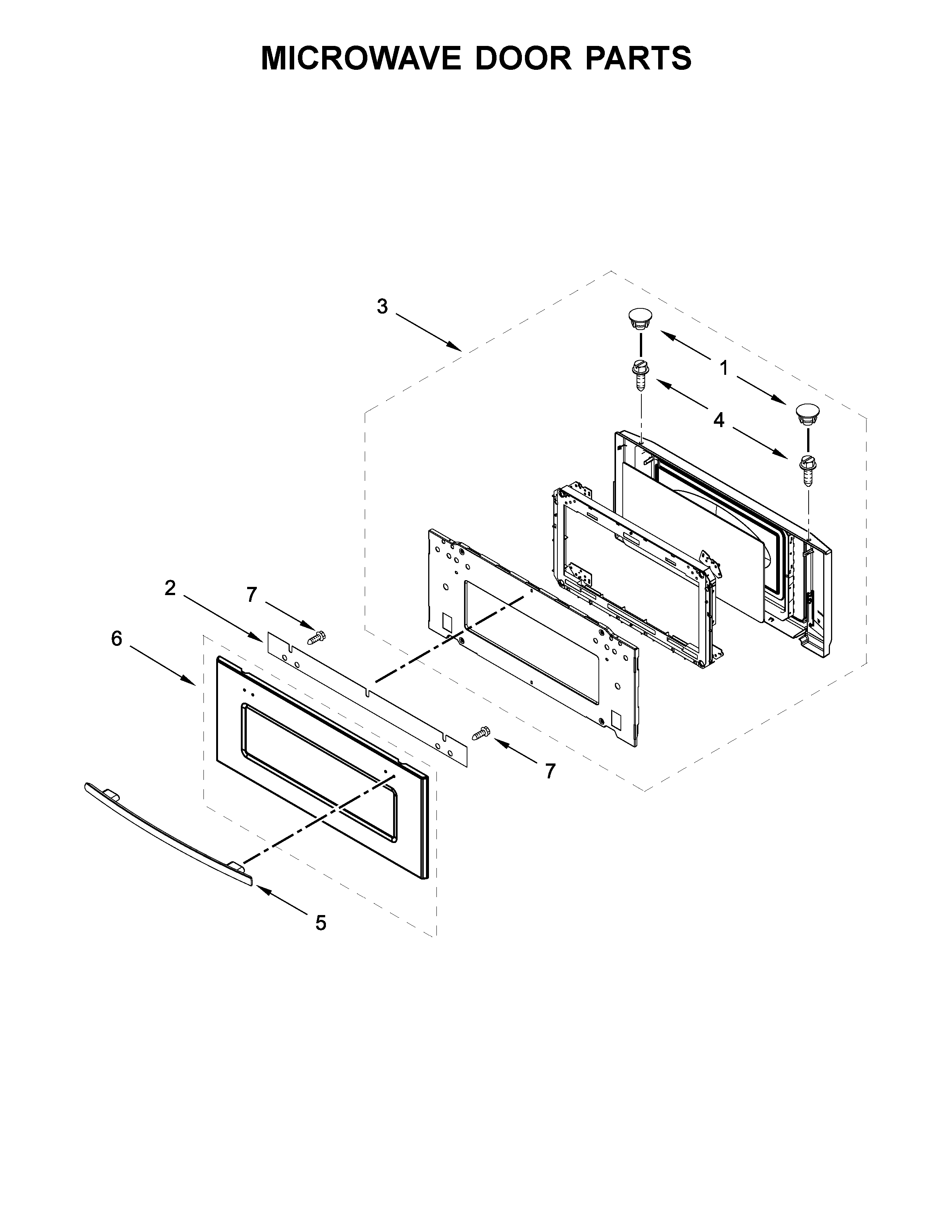 Microwave door parts