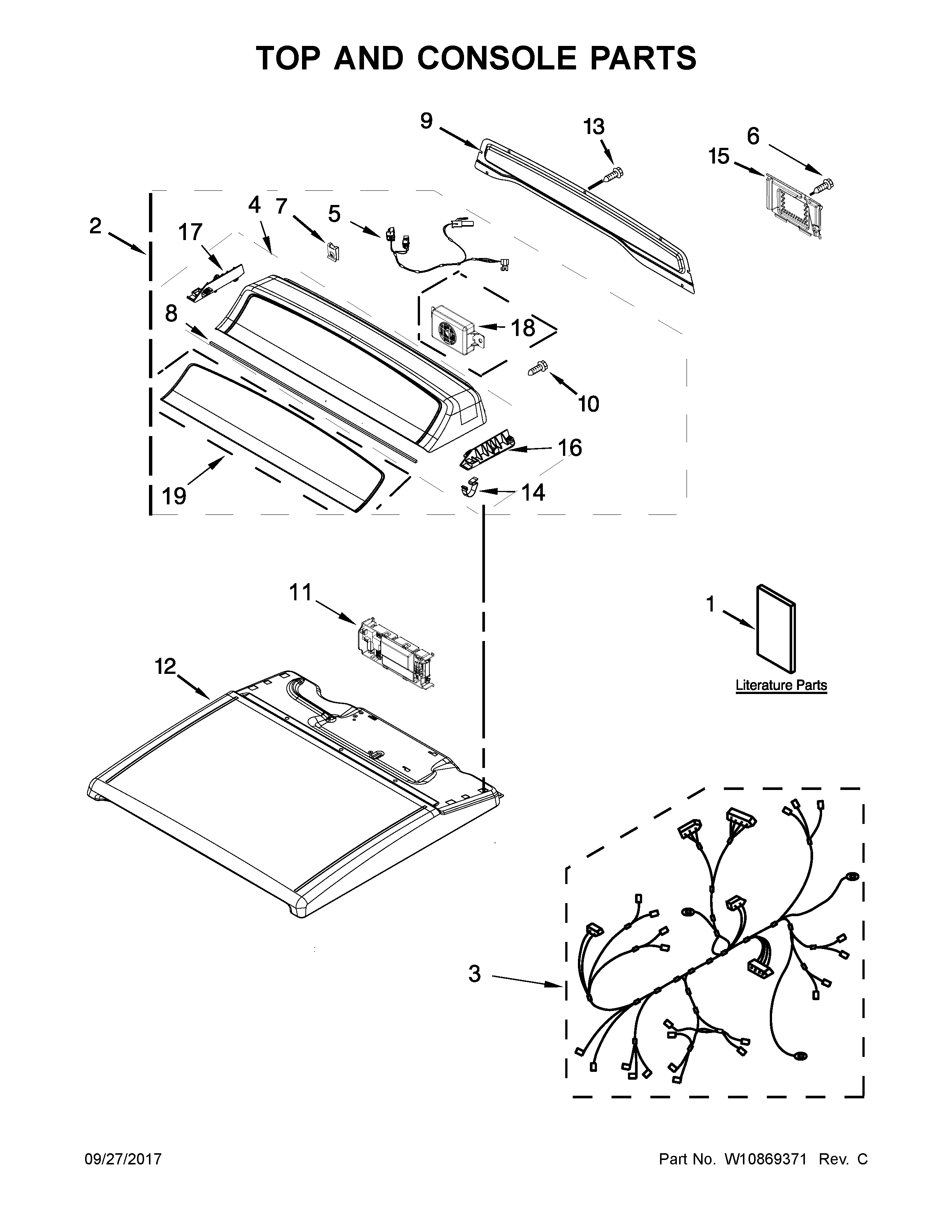 Top and console parts