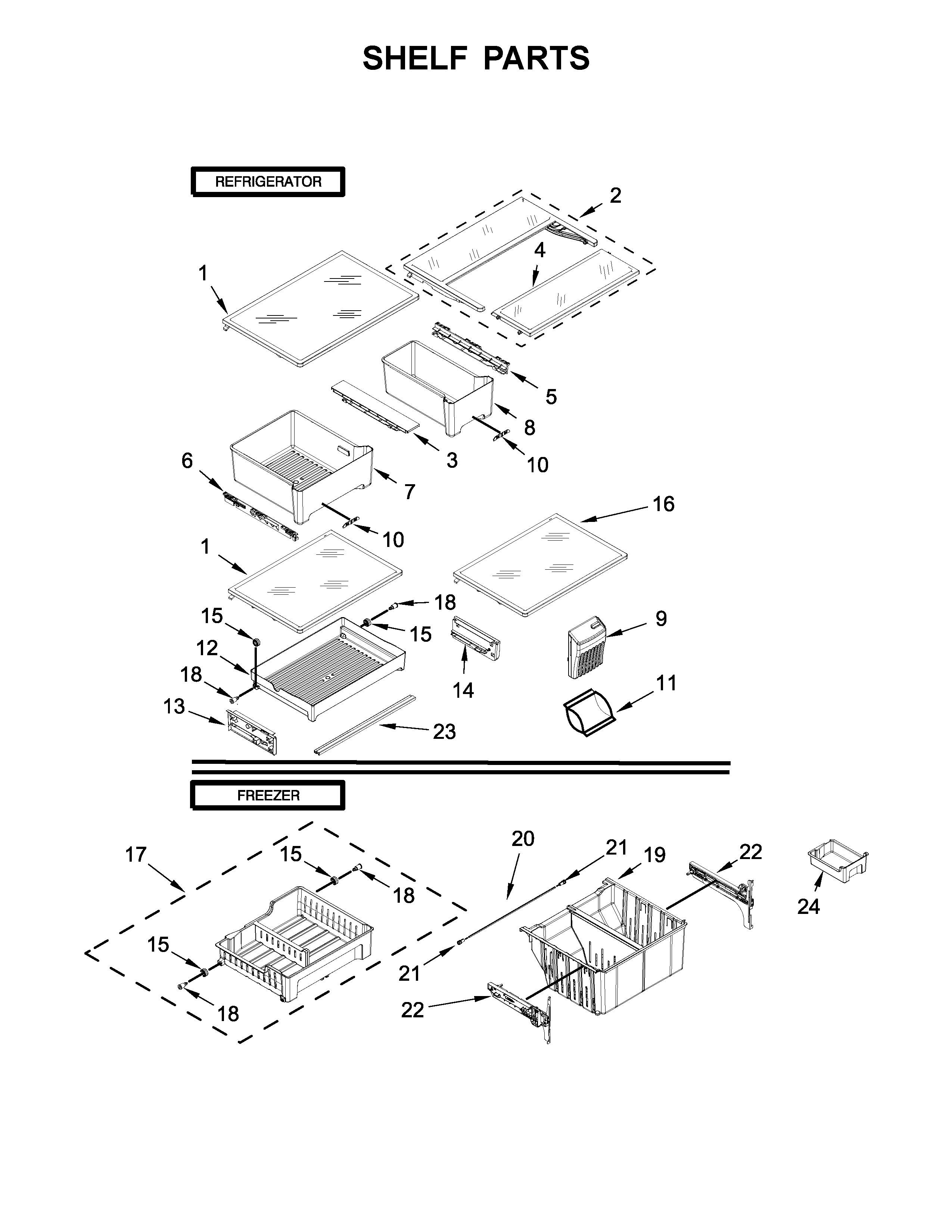 Shelf parts