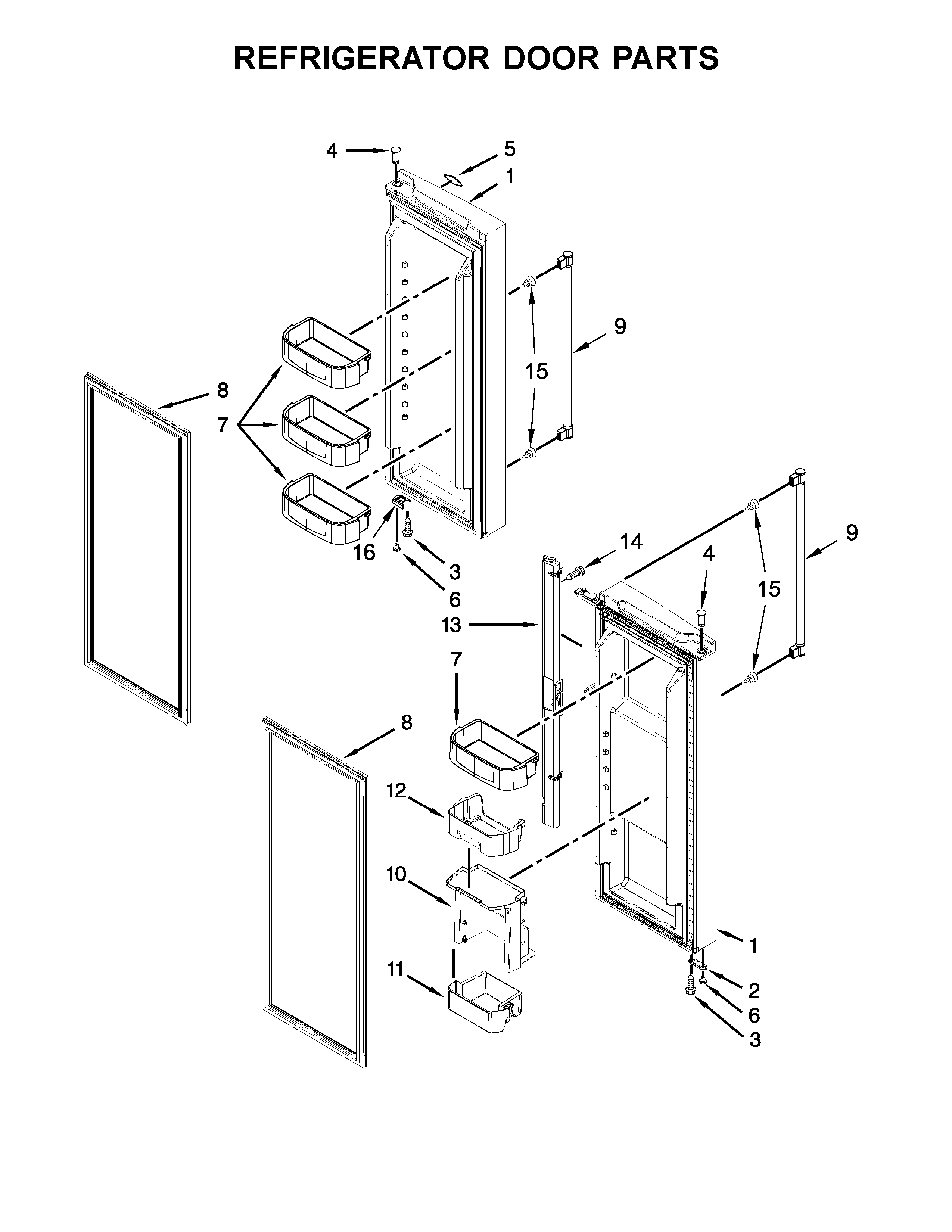 Refrigerator door parts